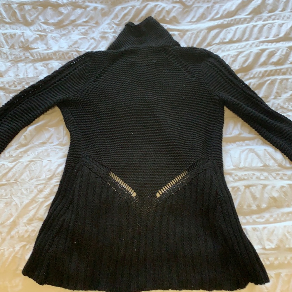 Rachel Roy black zip-up sweater